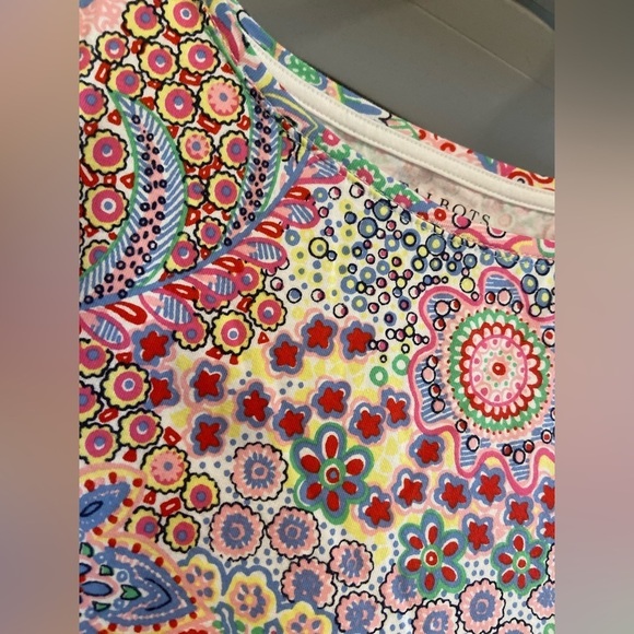 Talbots~Bright~Multicolor~Millefiori Pattern~Tee-Shirt~Top~NWT~Size LP - Picture 5 of 10